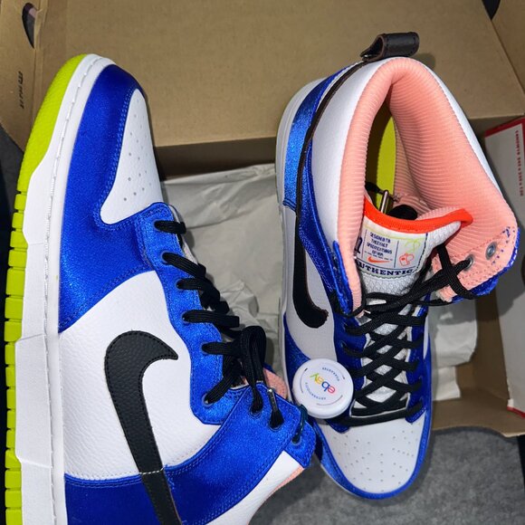 Nike Dunk High Blue Satin W Size 12 Womens/10.5 Mens DV2185-100 NIB - Picture 4 of 12